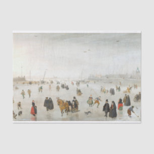 Vintage Christmas Tissue Paper FROZEN RIVER ICE
