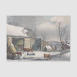 Vintage Christmas Tissue Paper WINTER FARM YARD<br><div class="desc">Vintage Christmas Tissue Paper Gift Wrap - The Farm-Yard in Winter [Lithograph] - George Henry Durrie (1861) original vintage Winter theme traditional Christmas festive fine art. TRANSFER DESIGN TO ANY OTHER PRODUCT. Authentic, original famous paintings (oil and watercolour), lithographs, ink on paper and etchings by the world's best artists. Visit...</div>