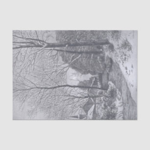 Vintage Christmas Tissue Paper WINTER STROLL