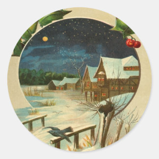 Vintage Christmas Town Holiday Stickers