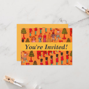 Vintage Christmas Toy Parade 1907 Puck Magazine Invitation