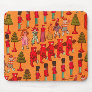 Vintage Christmas Toy Parade 1907 Puck Magazine Mouse Pad