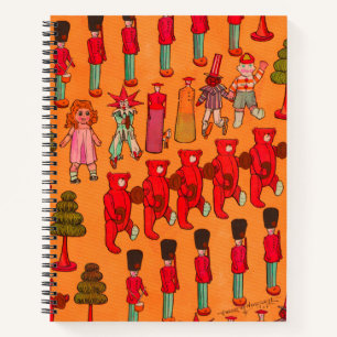 Vintage Christmas Toy Parade 1907 Puck Magazine Notebook