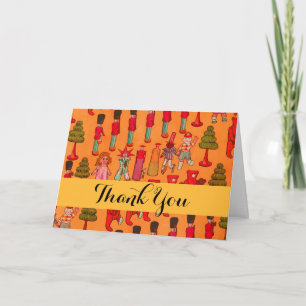 Vintage Christmas Toy Parade 1907 Puck Magazine Thank You Card