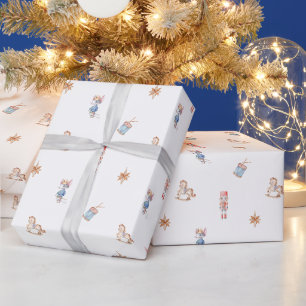 Vintage Christmas Toy Pattern Wrapping Paper