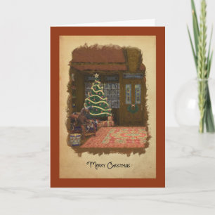 Vintage Christmas Toy Store Greeting Card
