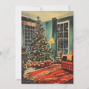 Vintage Christmas Tree Christmas Card
