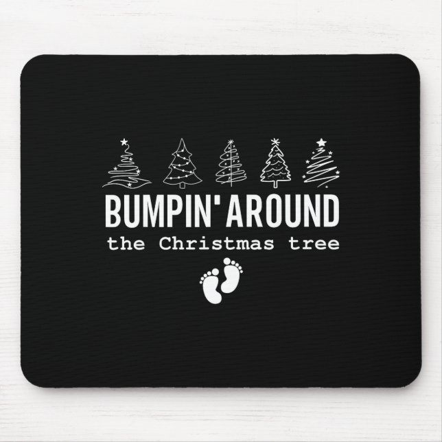 Vintage Christmas Tree Christmas Pregnancy Announc Mouse Pad (Front)