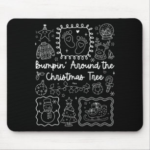 Vintage Christmas Tree Christmas Pregnancy Announc Mouse Pad