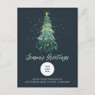 Vintage Christmas Tree Company Logo Business Holiday Postcard