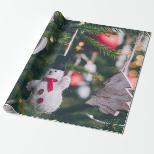 Vintage Christmas Tree Decoration Wrapping Paper
