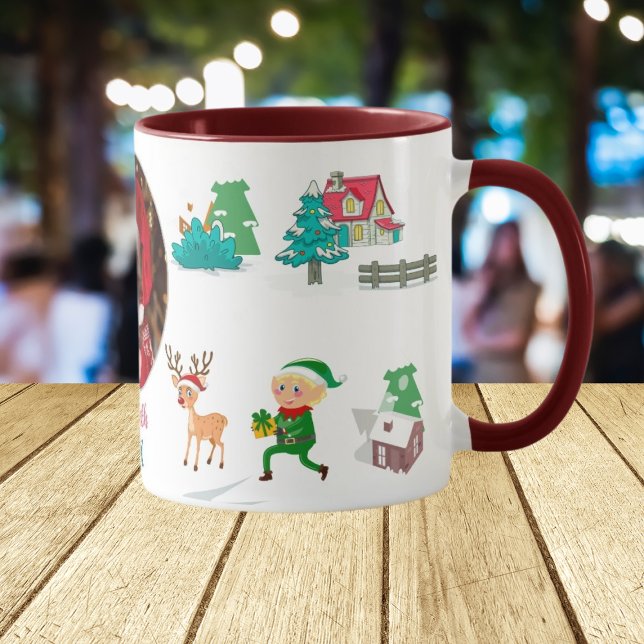 Vintage Christmas Tree Farm Life Maroon Mug (Creator Uploaded)