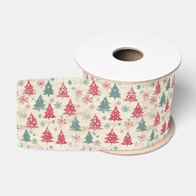 Vintage Christmas tree  Grosgrain Ribbon (Spool)