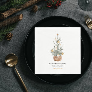 Vintage Christmas Tree   Happy Holiday  Napkin