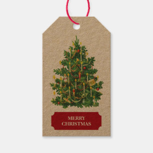 Vintage Christmas Tree Holiday Gift Tags