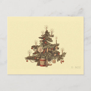 Vintage Christmas Tree Holiday Postcard
