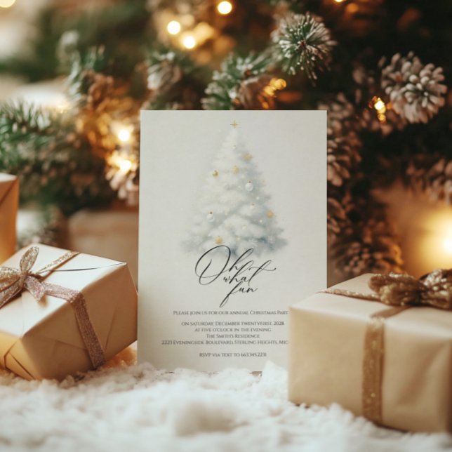 Vintage Christmas Tree Invite | Oh What Fun Party (Creator Uploaded)