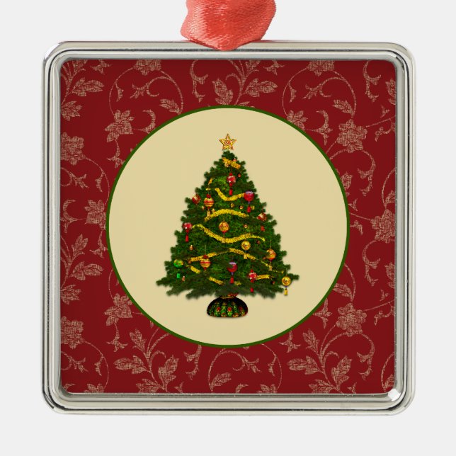 Vintage Christmas Tree Metal Tree Decoration (Front)