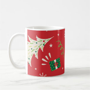 Vintage Christmas tree: ornamental design. Coffee Mug
