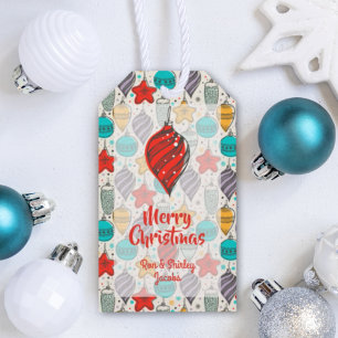 Vintage Christmas Tree Ornaments Holiday Gift Tags