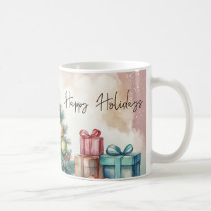 Vintage Christmas Tree Ornaments with Gifts Coffee Mug