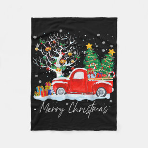 Vintage Christmas Tree Pajama Family Xmas Fleece Blanket