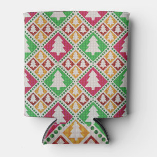 Vintage Christmas Tree Pattern. Can Cooler