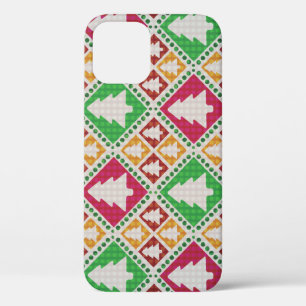 Vintage Christmas Tree Pattern. iPhone 12 Case