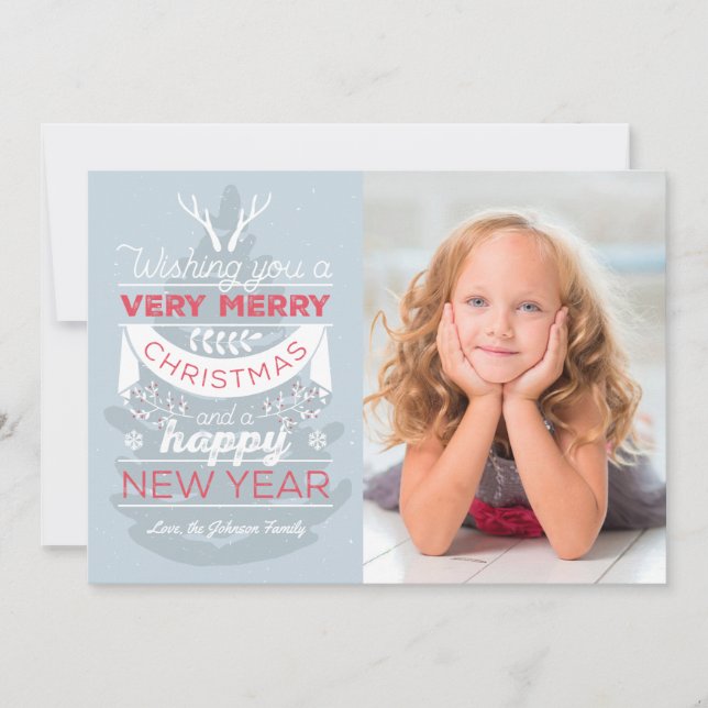 Vintage Christmas Tree Photo Card (Front)