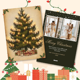Vintage Christmas Tree Photo Holiday Cards