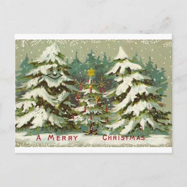 Vintage Christmas Tree Postcard (Front)