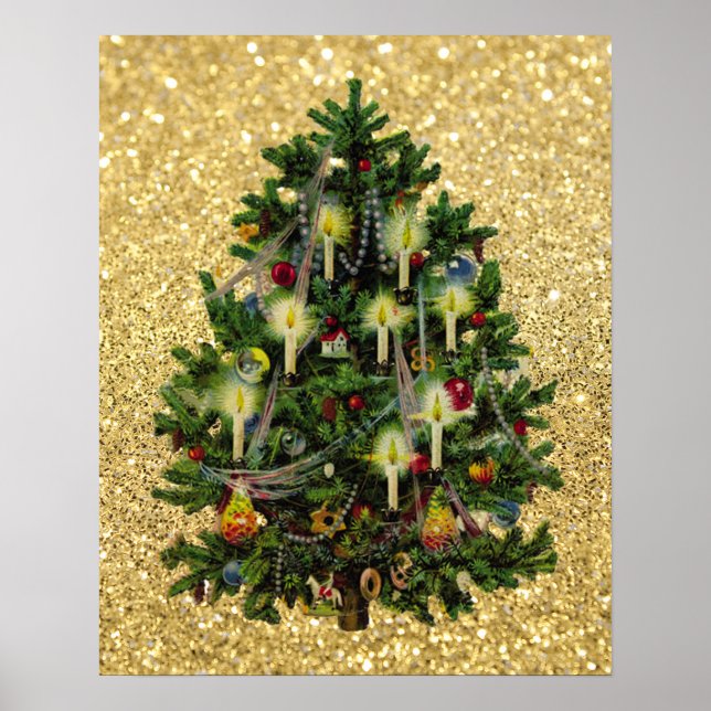 vintage christmas tree poster (Front)