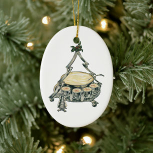 Vintage Christmas Tree Punch Bowl with Eggnog Ceramic Tree Decoration