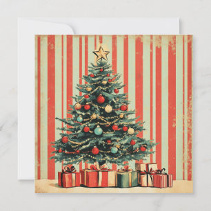 Vintage Christmas Tree Retro 1940's magazine Invitation