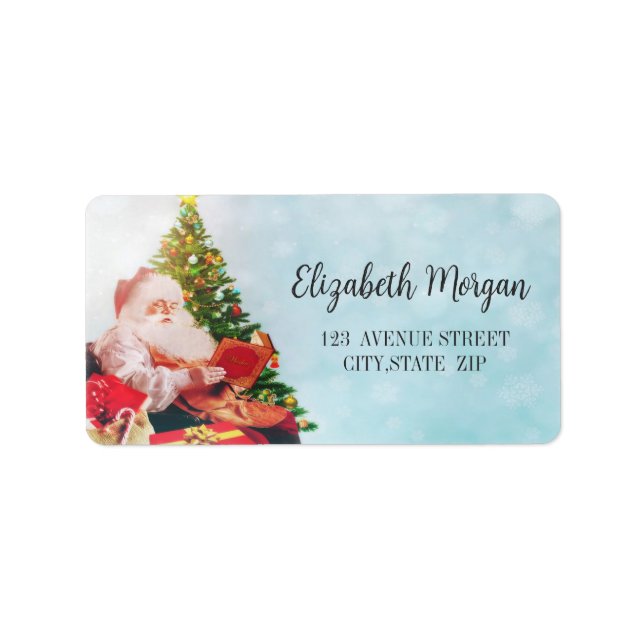 Vintage Christmas Tree, Santa Claus  Label (Front)