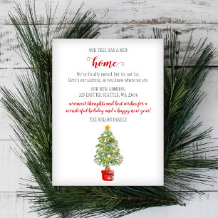 Vintage Christmas Tree We've Moved Holiday Moving Postcard