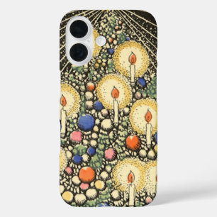 Vintage Christmas, Tree with Candles and a Star iPhone 16 Case