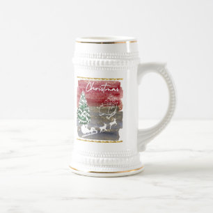 Vintage Christmas trees Beer Stein