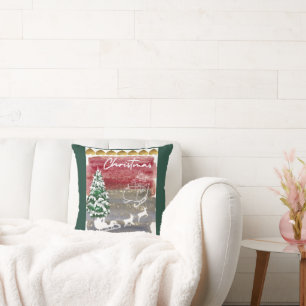 Vintage Christmas trees Cushion