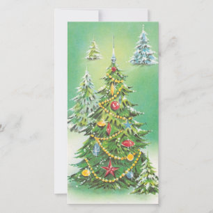 Vintage Christmas Trees Holiday Card