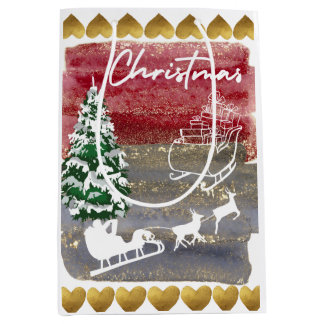 Vintage Christmas trees Medium Gift Bag
