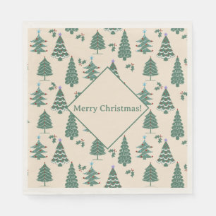 Vintage Christmas Trees  Napkin