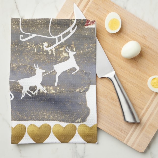 Vintage Christmas trees  Tea Towel (Quarter Fold)