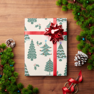 Vintage Christmas Trees Wrapping Paper