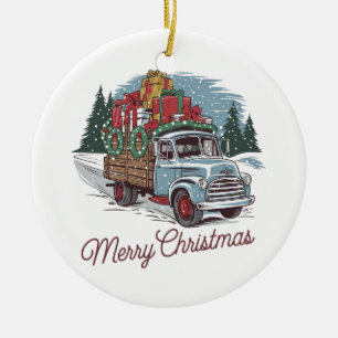  Vintage Christmas truck Ceramic Tree Decoration