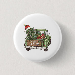 Vintage Christmas Truck Merry Christmas Men Women 3 Cm Round Badge