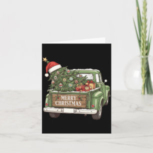 Vintage Christmas Truck Merry Christmas Men Women Card
