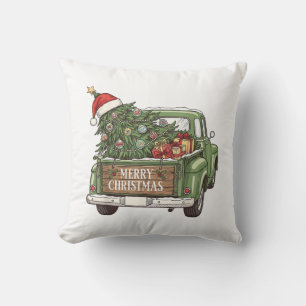 Vintage Christmas Truck Merry Christmas Men Women Cushion