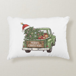 Vintage Christmas Truck Merry Christmas Men Women Decorative Cushion