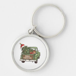 Vintage Christmas Truck Merry Christmas Men Women Key Ring
